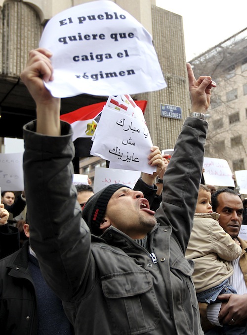 CONCENTRACIâN DE PROTESTA CONTRA MUBARAK