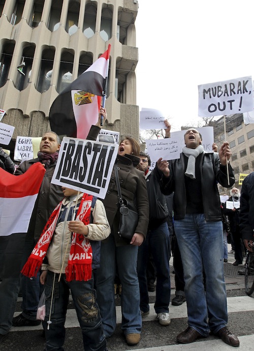 CONCENTRACIâN DE PROTESTA CONTRA MUBARAK