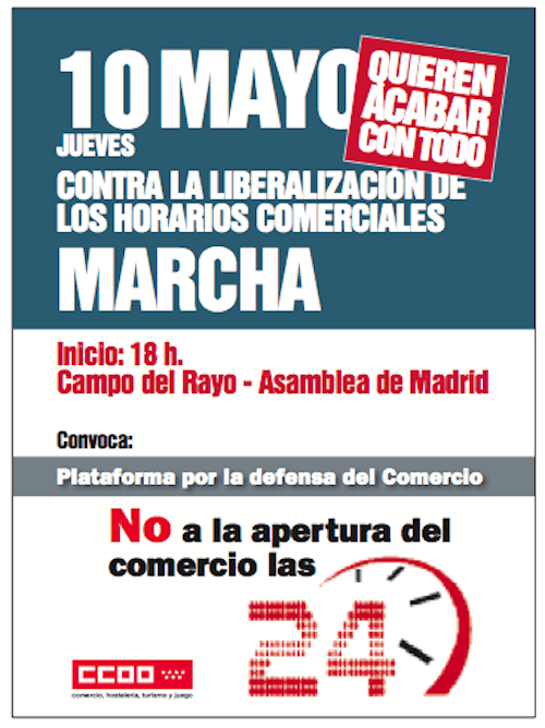 Cartel del sindicato Comisiones Obreras - CC.OO