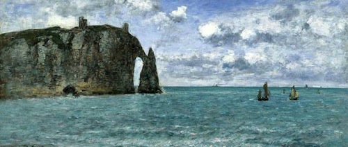 Eugène Boudin. Étretat. El acantilado de Aval. 1890. Óleo sobre lienzo. 79,9 x 109,9 cm.