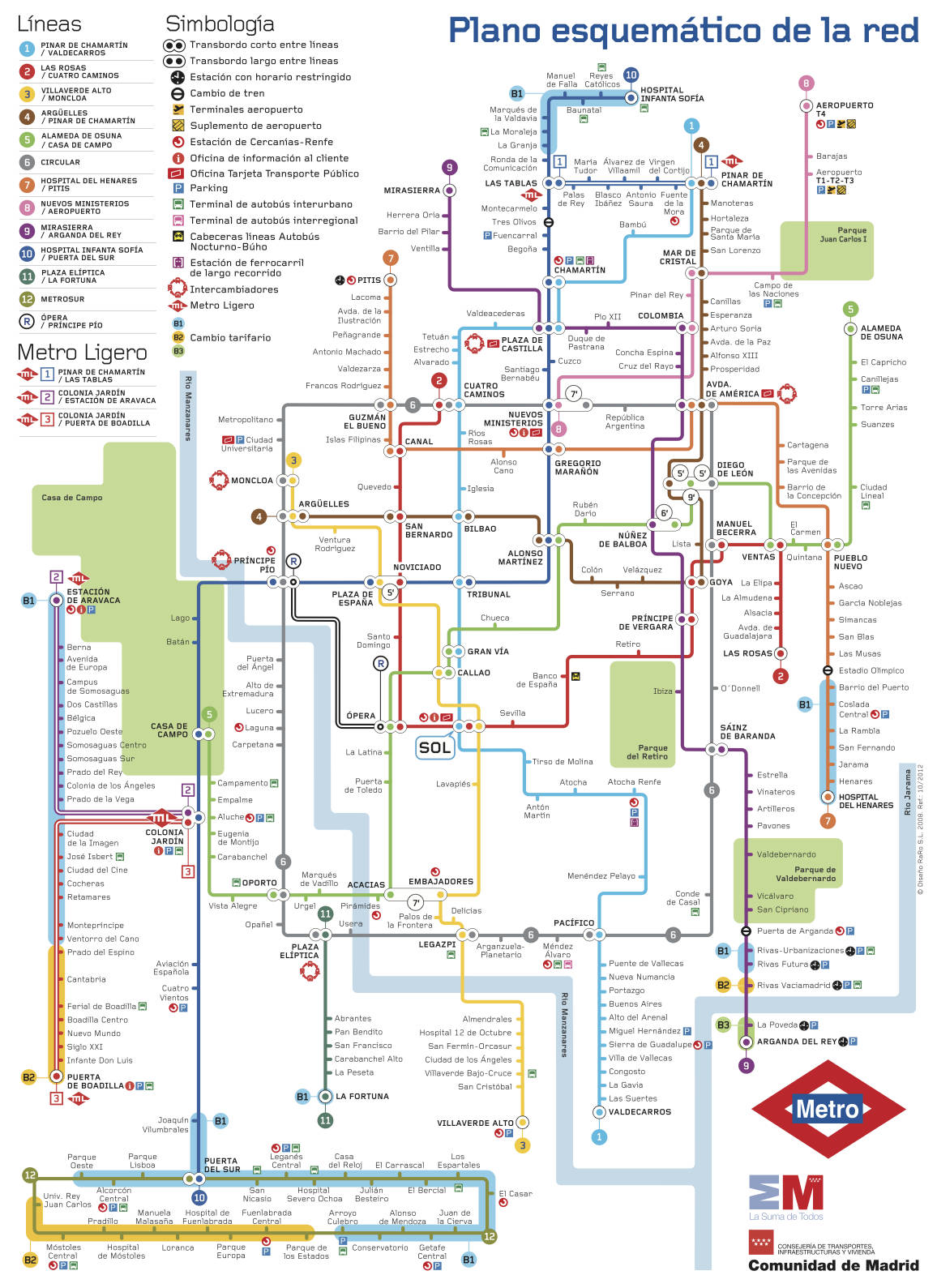 plano metro madrid 2013