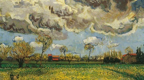 Paisaje bajo un cielo agitado 1889 - Vincent van Gogh