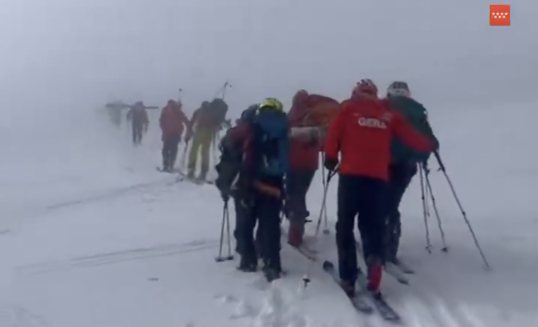 Rescatada una esquiadora herida en Rascafría